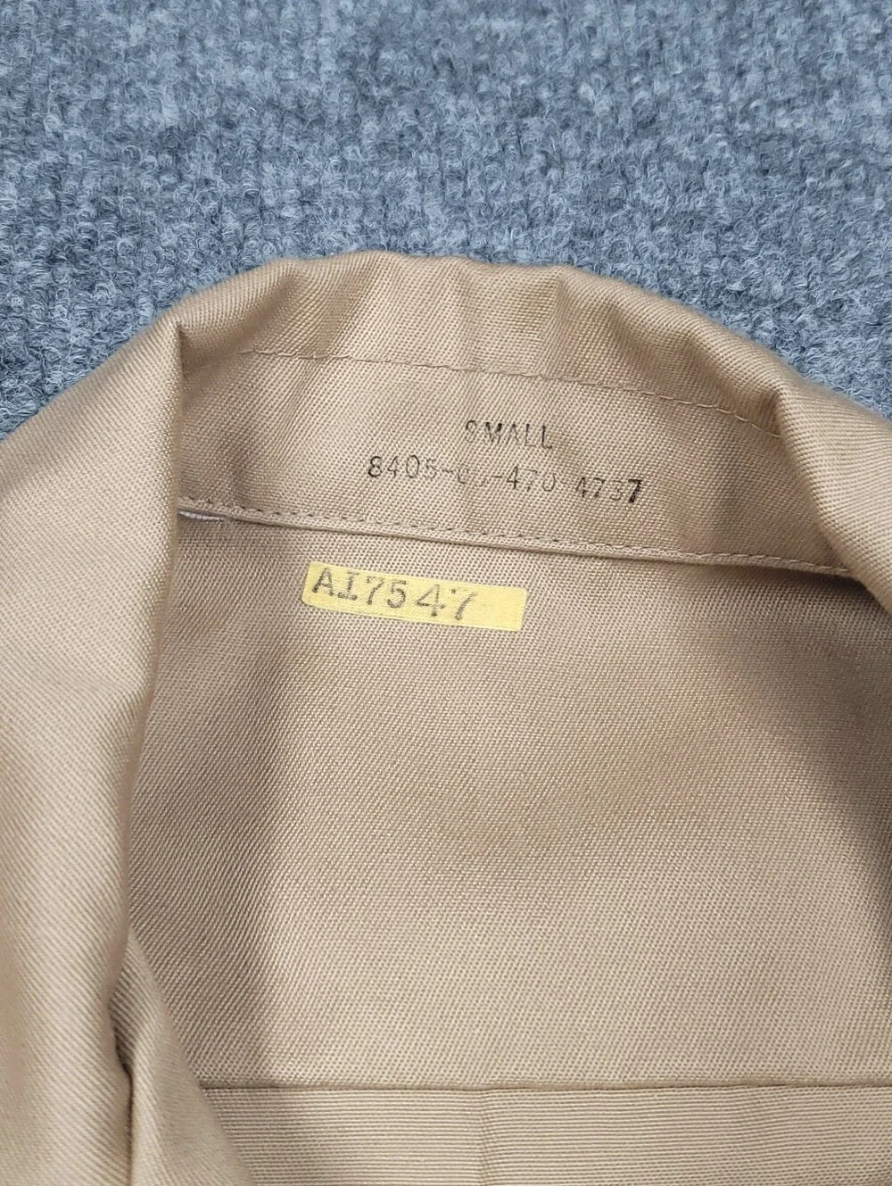 Vintage 70’s US Army Khaki Tan Private First Class Dress Shirt Size S